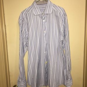 Bugatchi  Uomo Striped Dress Shirt SZ 16 34/35